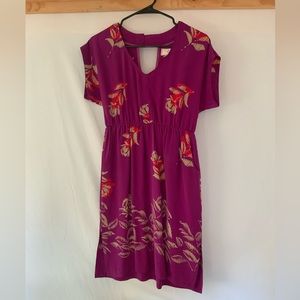 Anthropologie moulinette soeurs silk floral dress size 0